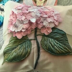 Pillow Cover Hydrangeas Pillow Covers Set of 2 Pink Polyester